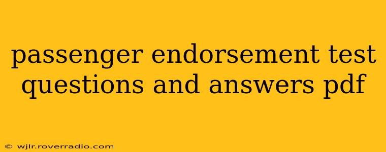 passenger endorsement test questions and answers pdf