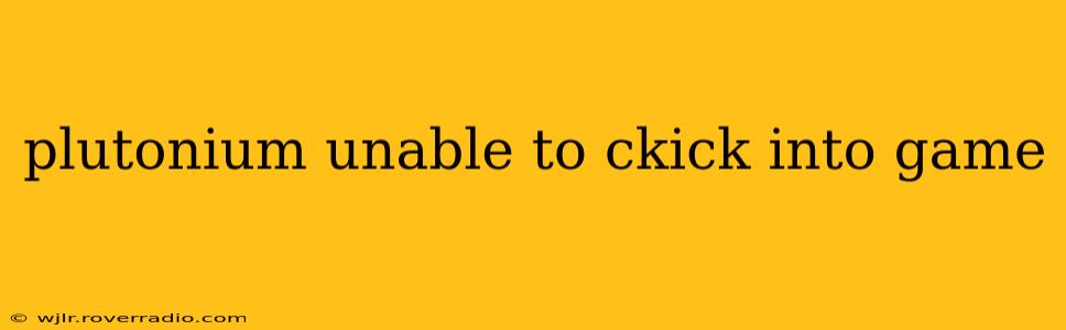 plutonium unable to ckick into game