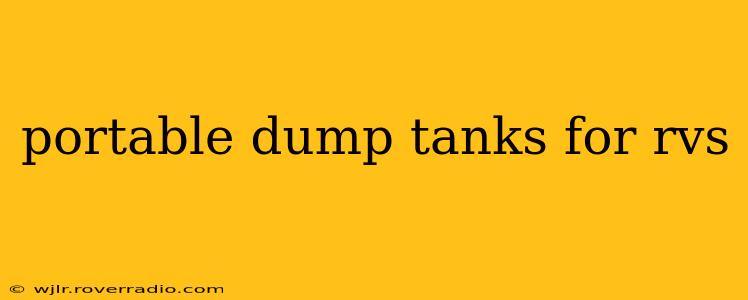 portable dump tanks for rvs
