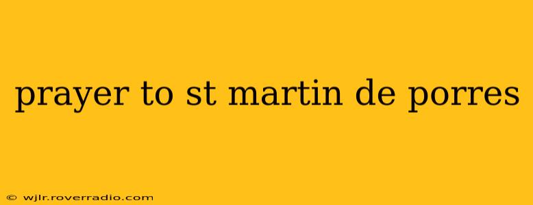 prayer to st martin de porres