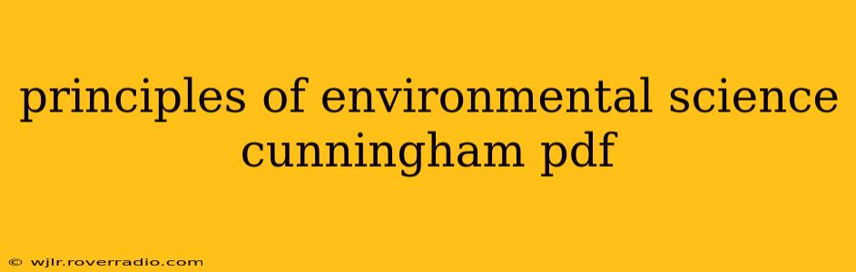 principles of environmental science cunningham pdf