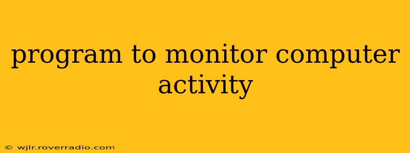 program to monitor computer activity
