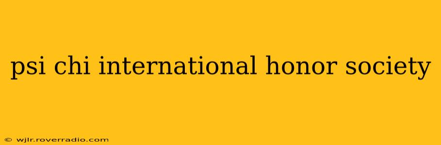 psi chi international honor society