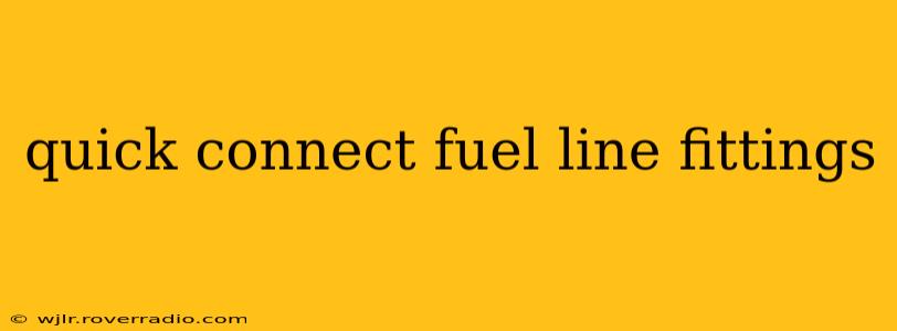 quick connect fuel line fittings