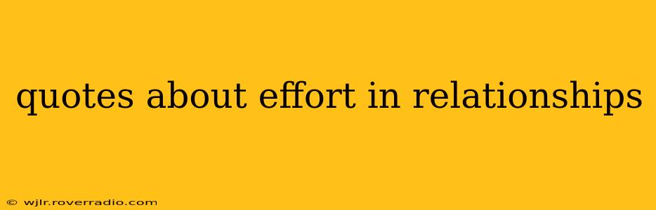 quotes about effort in relationships
