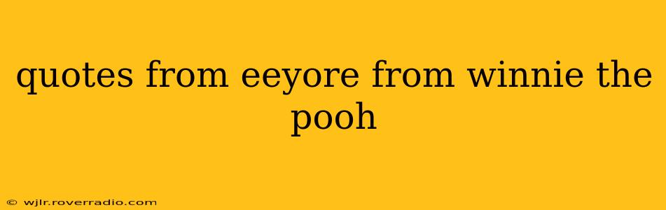 quotes from eeyore from winnie the pooh