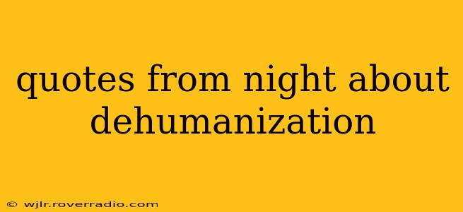 quotes from night about dehumanization