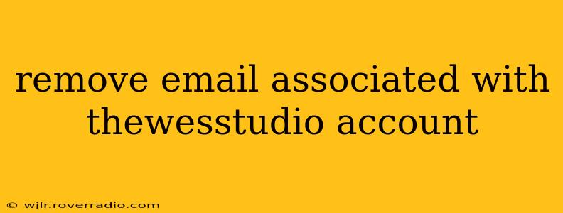 remove email associated with thewesstudio account