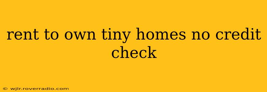 rent to own tiny homes no credit check