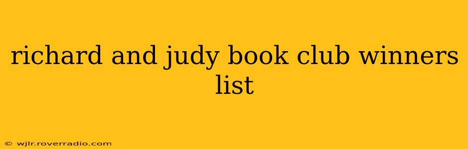 richard and judy book club winners list