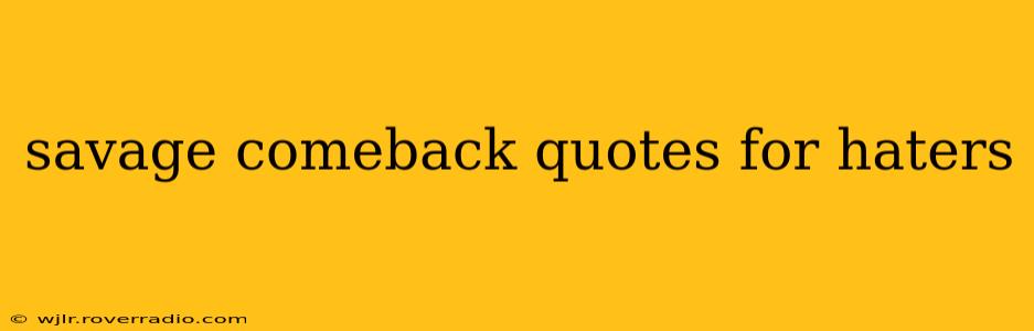 savage comeback quotes for haters
