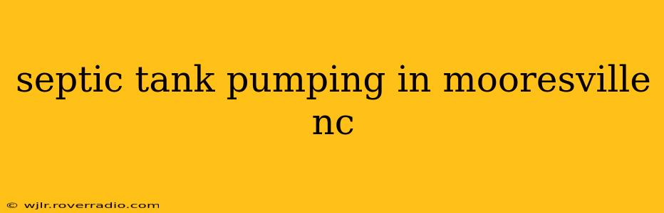 septic tank pumping in mooresville nc