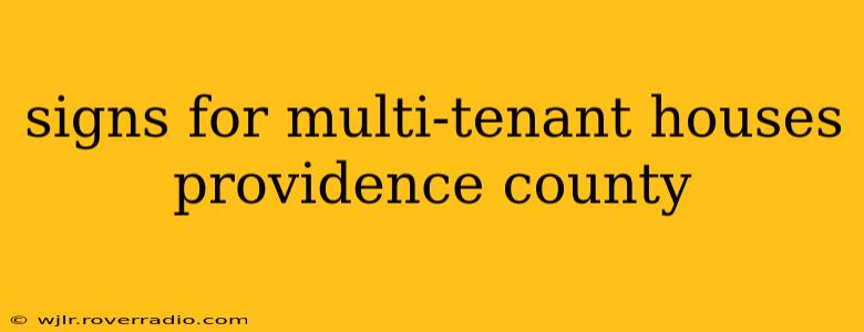 signs for multi-tenant houses providence county