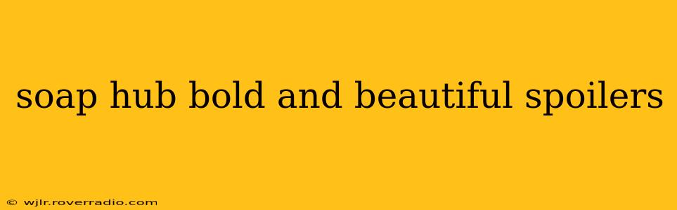 soap hub bold and beautiful spoilers
