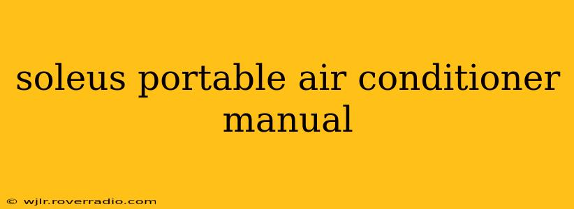 soleus portable air conditioner manual