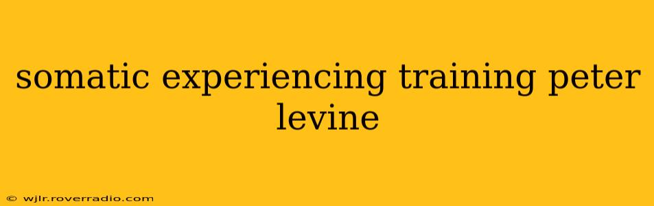 somatic experiencing training peter levine