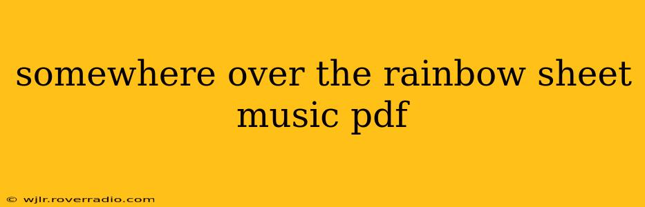 somewhere over the rainbow sheet music pdf