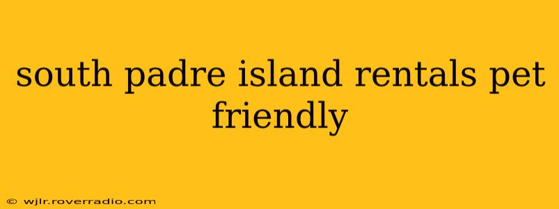 south padre island rentals pet friendly