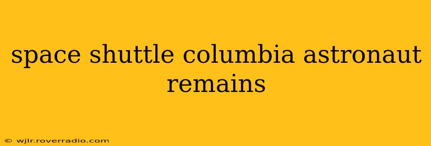 space shuttle columbia astronaut remains