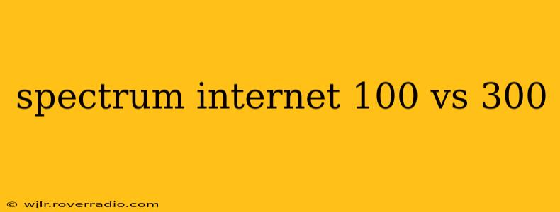 spectrum internet 100 vs 300