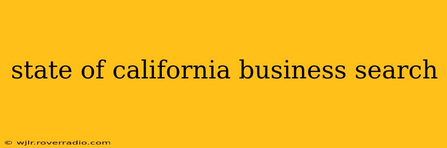 state of california business search