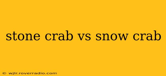 stone crab vs snow crab