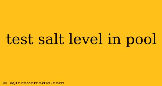 test salt level in pool