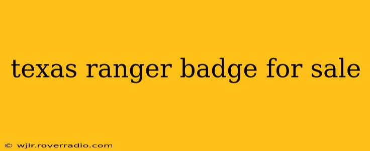 texas ranger badge for sale