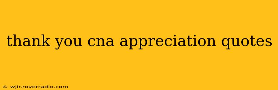 thank you cna appreciation quotes