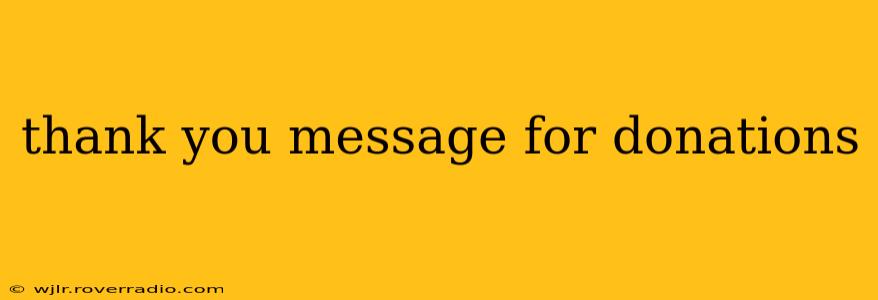 thank you message for donations