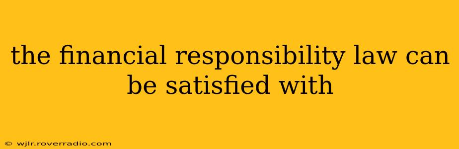 the financial responsibility law can be satisfied with