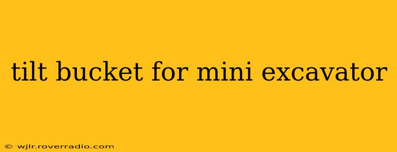 tilt bucket for mini excavator
