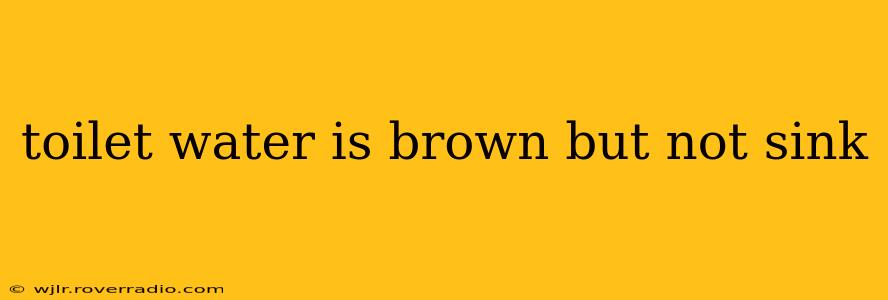 toilet water is brown but not sink