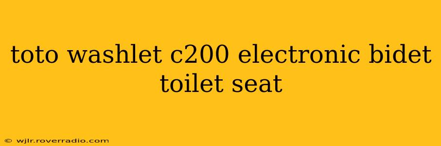 toto washlet c200 electronic bidet toilet seat