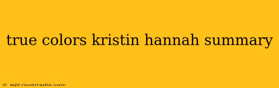 true colors kristin hannah summary