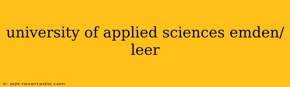 university of applied sciences emden/leer