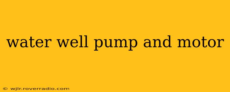 water well pump and motor