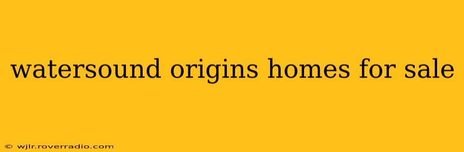 watersound origins homes for sale