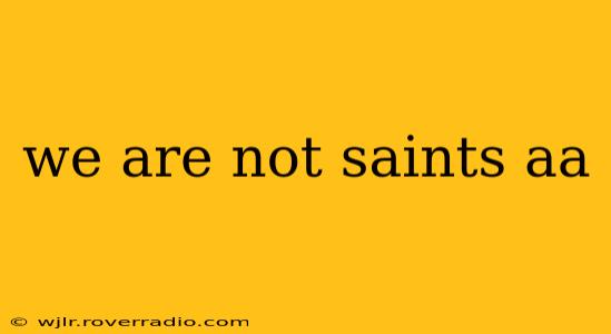 we are not saints aa