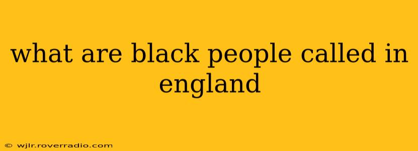what are black people called in england