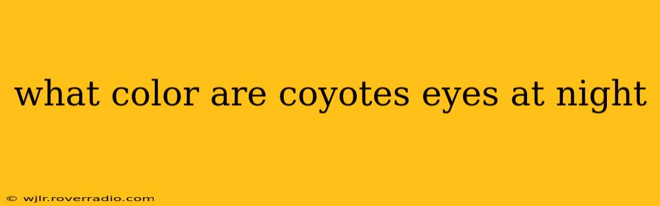 what color are coyotes eyes at night