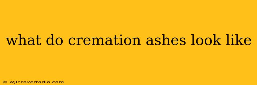 what do cremation ashes look like