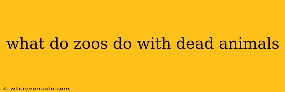 what do zoos do with dead animals