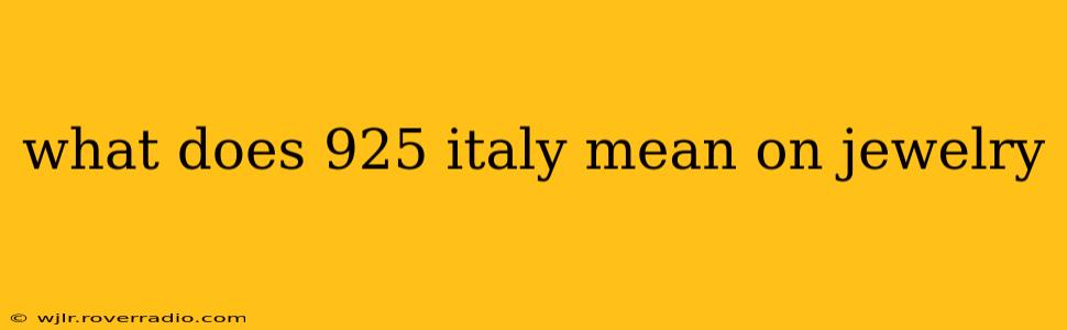 what does 925 italy mean on jewelry