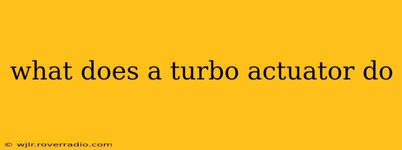 what does a turbo actuator do