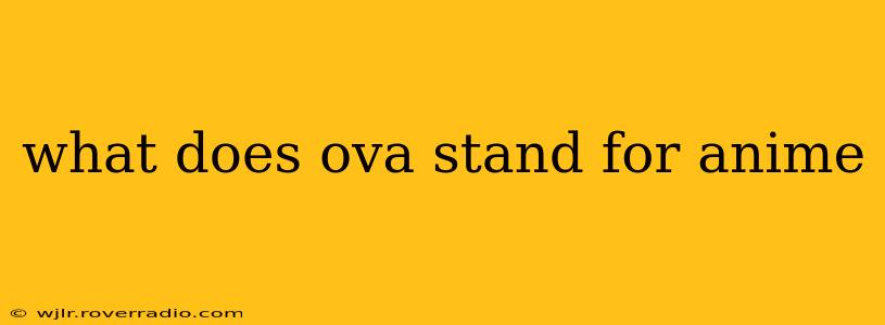 what does ova stand for anime