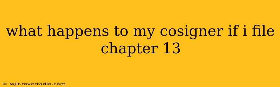 what happens to my cosigner if i file chapter 13