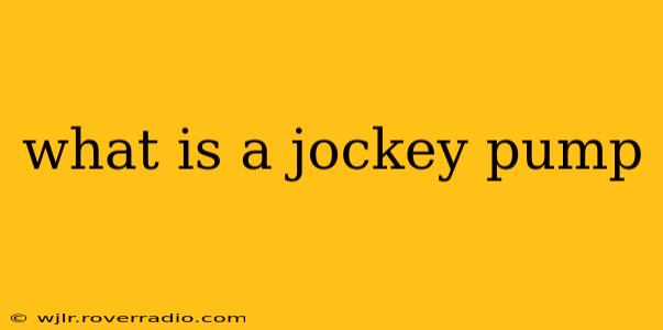 what is a jockey pump