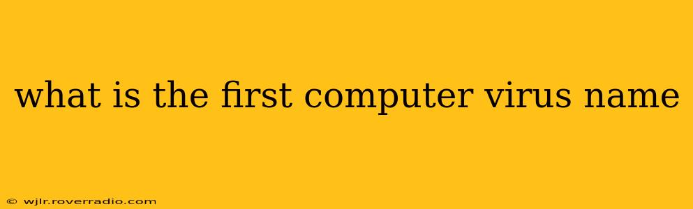 what is the first computer virus name