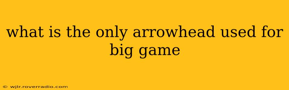 what is the only arrowhead used for big game